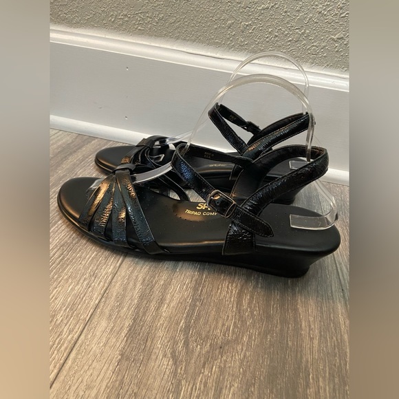 NWOT SAS Strippy Tripad Comfort Women’s Sandals Size 10 W Black Ankle Strap Lthr - Picture 6 of 12